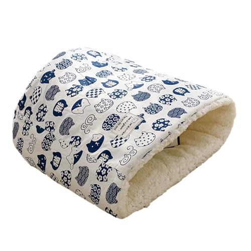 Katzenschlafsack Katzenwinterschlafsack Katzenschlafsack für Hauskatzen Haustiermatte Wärmekissensack Abnehmbarer und waschbarer mittelgroßer und großer ​​ Katzenbett mit kuscheligem ( D, One Size) von Fycakly