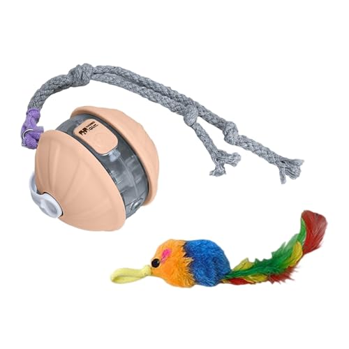 Katzenspielzeug, intelligent, interaktiv, 360 ° automatisches Rollen mit neckendem Schwanz, wiederaufladbar, Hindernisvermeidung und Bewegungsaktivierung, geeignet für Kauspielzeug für (C, One Size) von Fycakly