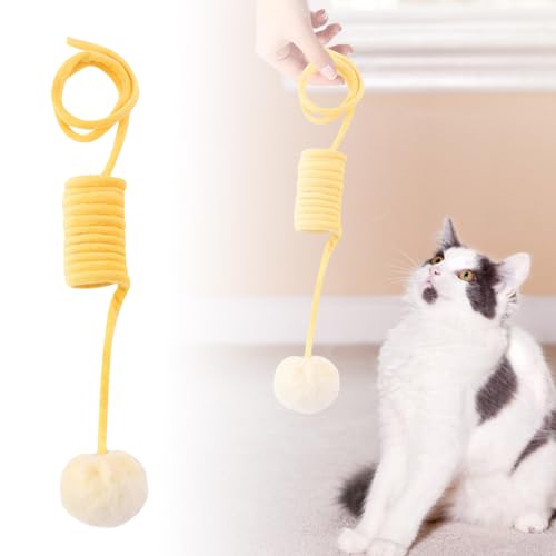 Kauspielzeug für Hunde Hängendes Katzenspielzeug, interaktives Katzenspielzeug für den Innenbereich mit Katzenfederspielzeug, um beschäftigt zu bleiben und Langeweile zu reduzieren (A, One Size) von Fycakly
