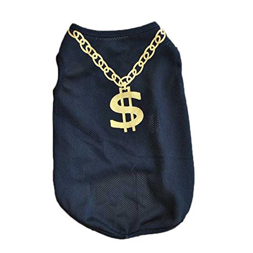 Fycakly Kleine T-Kleidung für Hunde, Haustiere, Sommer, Katzen, Haustiere, BK/L, Hemd, Weste, Bekleidung, Welpen-Haustierkleidung Shirt für Hunde ((Black), One Size) von Fycakly