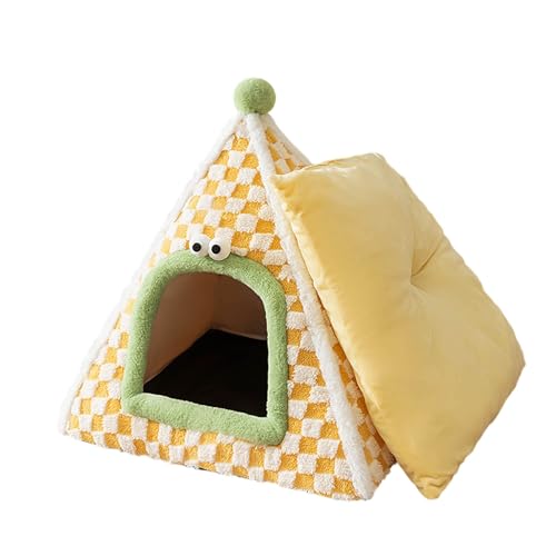 Körbchen Hund Isoliertes Winterbett, gemütliches, warmes Zeltdesign für kleine und mittelgroße Katzen, für den Innen- und Außenbereich von Fycakly
