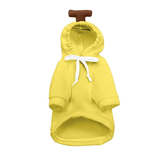 Fycakly Liebe mittelgroße Kleidung Pullover zweibeinige Samthunde Hunde Katzen Haustierkleidung Haustierjacke bequem (Yellow, XXL) von Fycakly