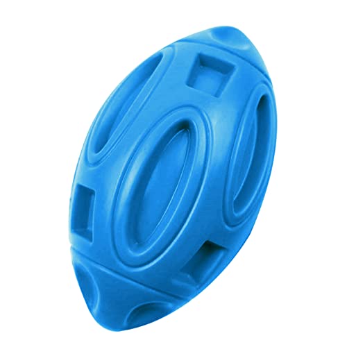 Quietschendes Hundespielzeug zum: Kaubälle aus Gummi für Welpen mit Quietschen, praktisch unzerstörbares langlebiges Haustierspielzeug für mittelgroße große ​​ Zahnreinigender ( Blue, One Size) von Fycakly