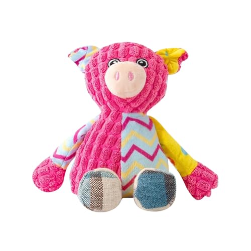 Robustes Schwein Unsterbliches Quietsch-Plüschspielzeug für aggressive Kauer Unbesiegbares Robustes Schwein-Kauspielzeug für Hunde Unzerstörbares Quietschspielzeug ​​ Plüschtier mit ( F, 32x14cm) von Fycakly