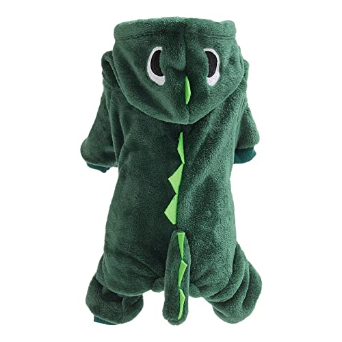 Shirts für Hunde Dinosaurier-Kostüm-Haustier-Hundekleidung-Haustier-Kleidung- Winter-Hundekleidungs-Abnutzungs-Mantel (Army Green, XS) von Fycakly