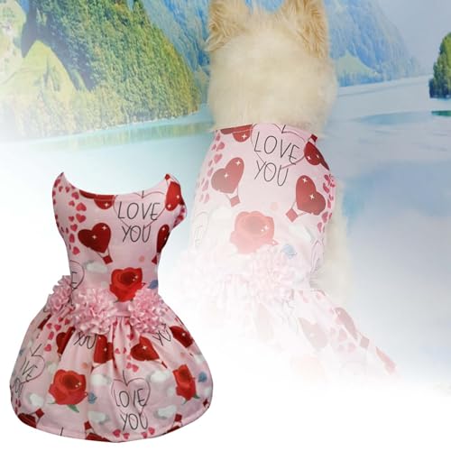 Shirts für Hunde Haustier-Hundekleidung Valentinstag Sommer süßes Kleid Haustierbedarf Hundekleid Valentinstag Haustierkleidung kleine und mittelgroße Hunde Haustierkleidung DREI Arten von (A, L) von Fycakly