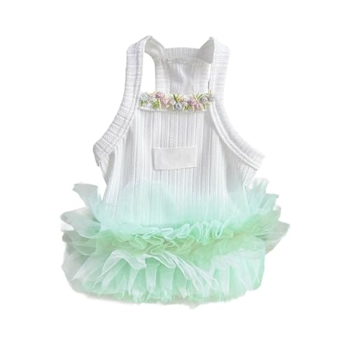 Shirts für Hunde Sommer-Hundekleid für kleine, mittelgroße große Rassen, leichte, atmungsaktive Haustierbekleidung, süßes, florales Welpen-Outfit, Bequeme Mode (B, S) von Fycakly
