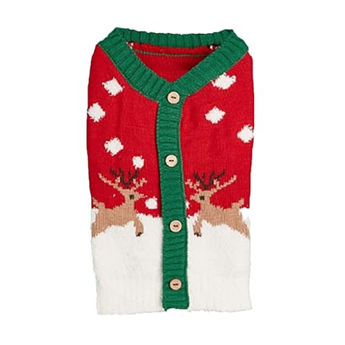 Shirts für Hunde Von Hirschgeweih inspirierter Haustier-Pullover für ältere Menschen mit Weihnachtsbaum- und Schneeflockenmuster für die Festliche Jahreszeit (Red, S) von Fycakly