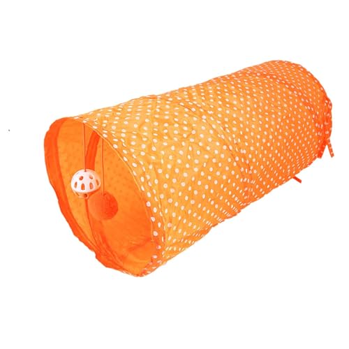 Tunnelspielzeug, Tunnelröhre, Kratzspielzeug für Hauskatzen, interaktives Spielzeug gegen Langeweile, Tunnelspielzeug, Katzentunnelspielzeug, interaktiv, tragbar, Puzzlespielzeug (Orange, One Size) von Fycakly