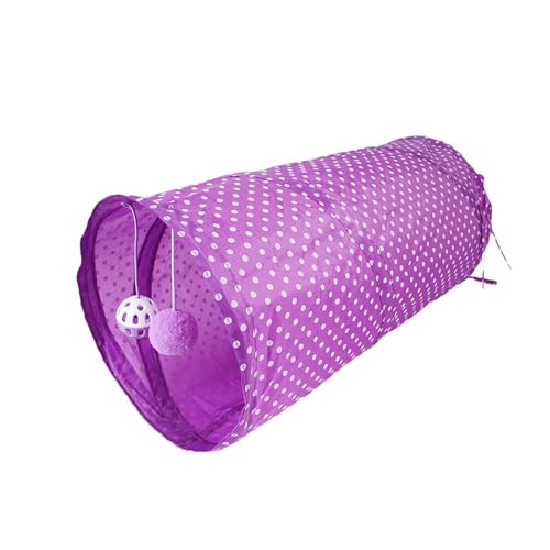 Tunnelspielzeug, Tunnelröhre, Kratzspielzeug für Hauskatzen, interaktives Spielzeug gegen Langeweile, Tunnelspielzeug, Katzentunnelspielzeug, interaktiv, tragbar, Puzzlespielzeug (Purple, One Size) von Fycakly