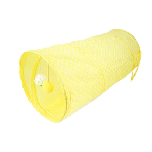 Tunnelspielzeug, Tunnelröhre, Kratzspielzeug für Hauskatzen, interaktives Spielzeug gegen Langeweile, Tunnelspielzeug, Katzentunnelspielzeug, interaktiv, tragbar, Puzzlespielzeug (Yellow, One Size) von Fycakly