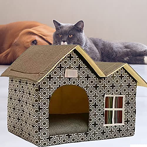 Verdicktes, wasserdichtes Katzenhaus für den Innenbereich, Katzenhaus, Unterschlupf für den Außenbereich, Winterhaus, Haustierhaus, Beweis für den Außenbereich, (Multicolor, One Size) von Fycakly