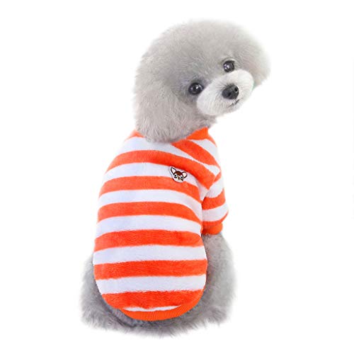 Fycakly Warme - Winter-Hundekleidung aus Regenbogen-Fleece für Haustiere Tierjacke einfach (Orange, M) von Fycakly