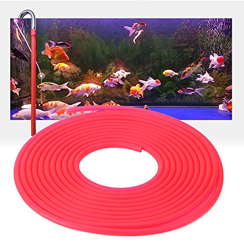 Aquarium-Luftpumpenschlauch, 5 M, Aquarium-Luftpumpenschlauch, Weicher Silikon-Acuarios-Sauerstoffschlauch für Fische (Rot) von Fydun