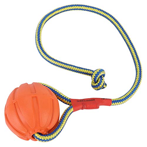 Fydun 6cm Hundespielzeugball Seil Kaukugeln Training Massivgummiseilball für Trainingsübung und Belohnungswerkzeug(rot) von Fydun