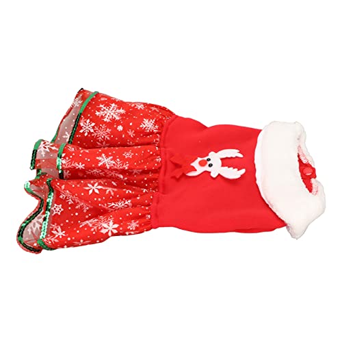 Fydun Haustierkleid, Innovatives Elch-Schleifenband, Pailletten, Warmer Welpenrock für Kleine Hunde, Katzen, S, für Familien (XL) von Fydun