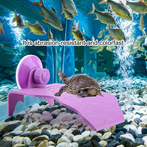 Fydun Kunststoff-Schildkröten-Aalplattform für Aquarien, Kletternde Schwimmende Insel für Familien (Lila S) von Fydun