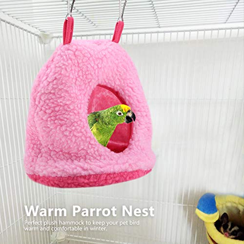 Fydun Papageiennest, Berber-Fleece, Warme Plüsch-Hängematte, Hängeschaukel, Betthöhle für Haustier, Vogel, Dunkelbraun, für Familien (PINK) von Fydun