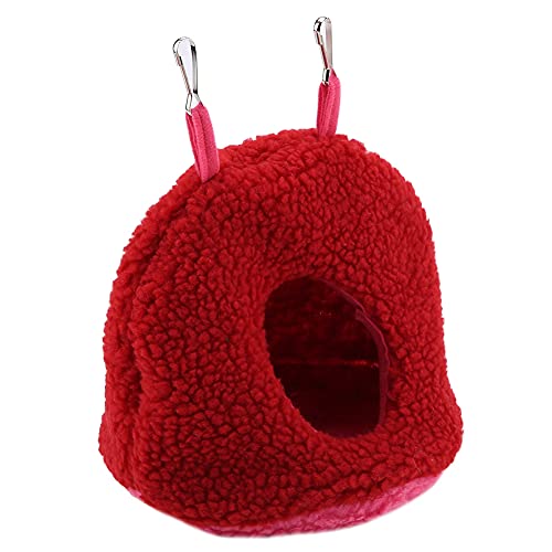 Fydun Papageiennest, Berber-Fleece, Warme Plüsch-Hängematte, Hängeschaukel, Betthöhle für Haustier, Vogel, Dunkelbraun, für Familien (Rot #01) von Fydun