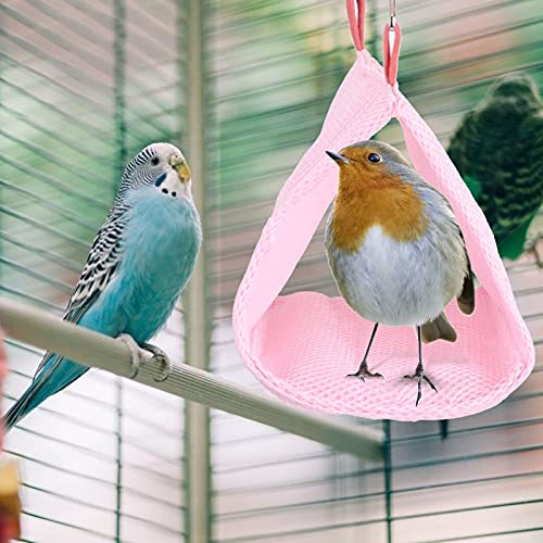 Fydun Sommer Atmungsaktives Mesh Haustier Vogel Papagei Hängematte Bett Hamster Haus Käfig Ornamente (Rosa) von Fydun