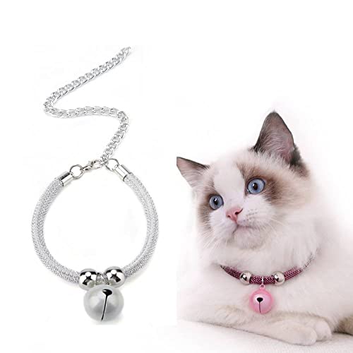 Japanischer Stil Haustiere Katzenhalsband Verstellbare Haustiere Halskette Kätzchen Versorgung Katzenglockenhalsband mit Verlängerungskette(D.) von Fydun