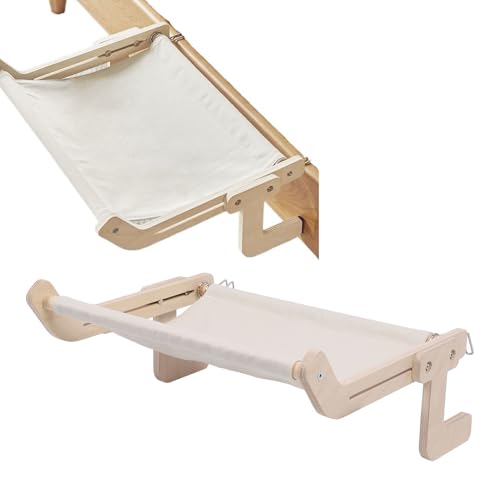 Katzenfenstersitz, Katzenbank, Fenstersitz, Holzrahmen, Stabile Struktur, Bequeme Wandmontage, Nachttisch-Katzenhängematte für Nachttisch, Schubladenschrank (Fyearflyyntgo5ih3d-11) von Fyearfly