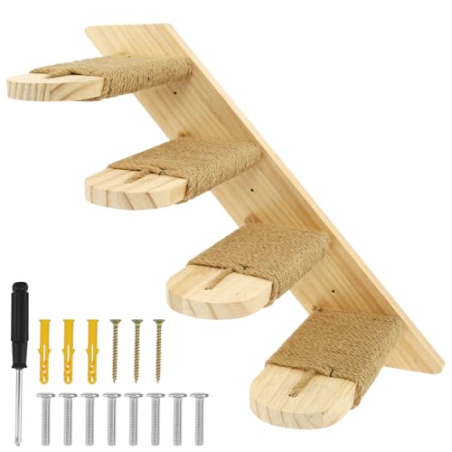 Kletterwand Katzen Set 4 Etage Katzentreppe Wand mit Bindfaden Schnur Natürliche Kiefer Klettern Katzenleiter Kann Über 30 Pfund Tragen Kann Katzen Beim Klettern Befriedigen Kletterwand Katzen Set 4 Etage Katzentreppe Wand mit Bindfaden Schnur Natürliche Kiefer Klettern Katzenleiter Kann Über 30 Pfund Tragen Kann Katzen Beim Klettern Befriedigen von Fyeme