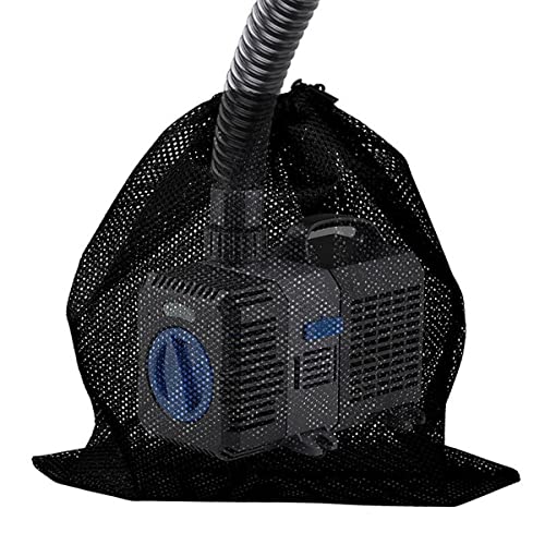 Pumpe Sperrbeutel Netzgewebe Filterbeutel mit Kordelzug Verstopfungsschutz Wiederverwendbar Verschleißfest Pump Filterbeutel Schutz für Teich Aquarium Schwimmbad (45x45cm) von Fyeme