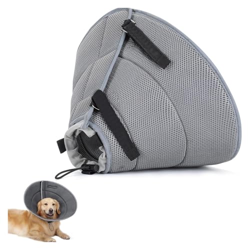 Fylldso Hundehalsband, Premium-Hundehalsband Für Hunde Und Katzen, Verstellbares Hundehalsband, Vorbeugung Von Biss- Und Leckwunden, Weiches Schutzhalsband Für Hunde Nach Operationen(Gray,M) von Fylldso