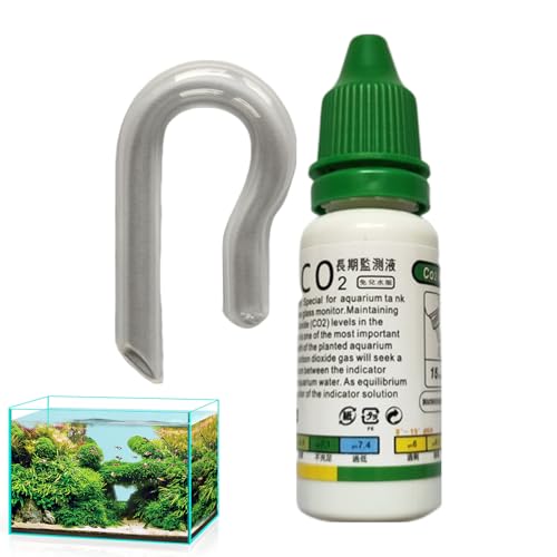 Co2-Glas-Tropfen-Checker-Set, Co2-Tropfen-Checker-Lösung, funktionales Kohlendioxid-Tester-Monitor-Set, transparentes Aquarium-Set für bepflanzte Aquarien von Fyrdyn