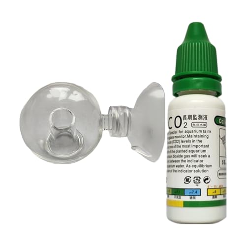 Co2-Glas-Tropfen-Checker-Set, Co2-Tropfen-Checker-Lösung, funktionales Kohlendioxid-Tester-Monitor-Set, transparentes Aquarium-Set für bepflanzte Aquarien von Fyrdyn