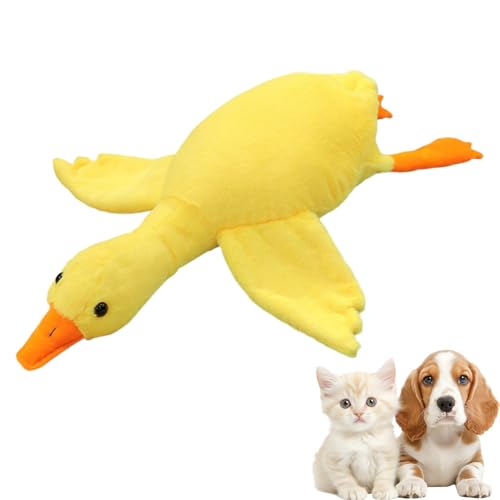 Fyrdyn Hundespielzeug Ente – Plüsch-Kauspielzeug für Haustiere, waschbar, riesiger Beißring, Plüschpuppe, mittelgroße Rassen, Welpenunterhaltung für Zuhause, Park von Fyrdyn