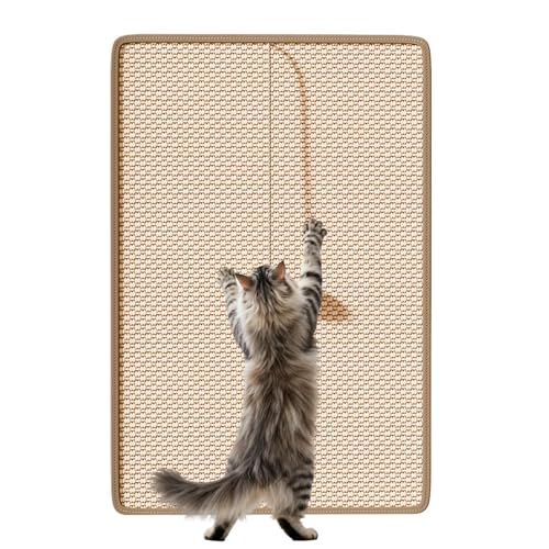 Fyrdyn Kratzbrett Für Katzen | Kratzbrett Mit Spielbällen Für Kitten Sofa,Sisal Vertikaler Möbelschoner Für Ecke Wand Sofa Couch - Für Langeweile Hauskatzen Haustiere Indoor von Fyrdyn