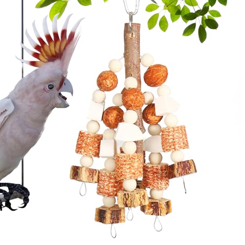Fyrdyn Vogelspielzeug Für Papageien | Kau- Und Futterspielzeug Für Wellensittiche Im Käfig - Vogelkäfig Zubehör Mit Hanfseil Und Schaukeln, Interaktive Beschäftigung Für Sittiche, Nymphensittiche, von Fyrdyn