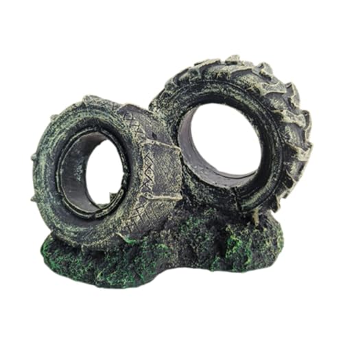 FytStycale Aquarium Decor Harz Reifenform Mehrzweck Versteck für Gartenbüro zu Hause von FytStycale