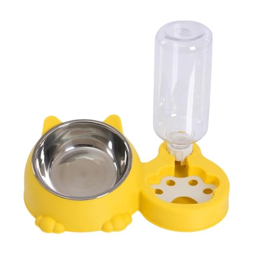 FytStycale Cat Wasser Set mit Automatischer Wasserflasche Edelstahl Futternapf PP für Nachhaltigkeit rutschfeste Basis Und Erhöhte Schale für Hau, Gelb FytStycale Cat Wasser Set mit Automatischer Wasserflasche Edelstahl Futternapf PP für Nachhaltigkeit rutschfeste Basis Und Erhöhte Schale für Hau, Gelb von FytStycale
