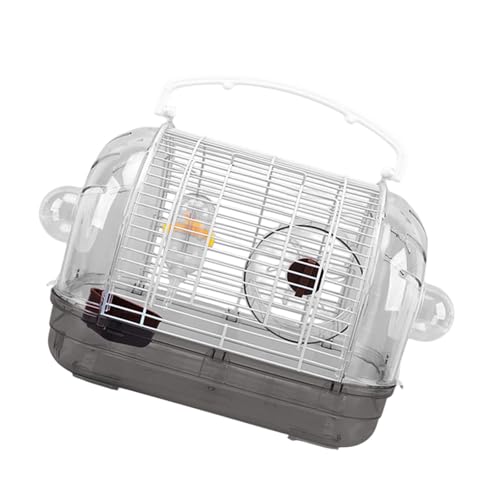 FytStycale Hamsterträger Transport Cage Fütterungskasten Hamster Maus Käfig Kleines Tier Tragen Käfig Hamsterspielzeug für Reisende Mäuse Rennmäuse, Braun von FytStycale
