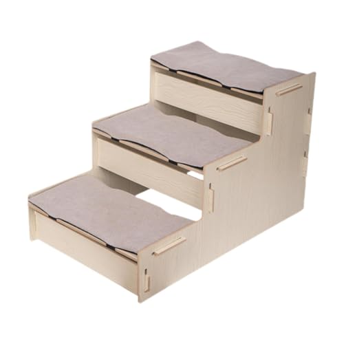 FytStycale Holzholz Treppe Hundetreppe Welpe Hundekletterleiter, einfacher Aufstieg, Anti -Slip für kleine und ältere Tiere Teppich stabile Haustierstufen von FytStycale
