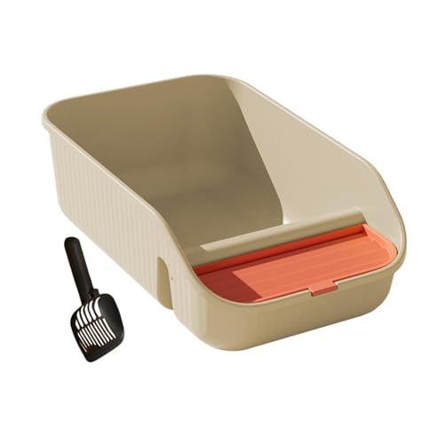 FytStycale Katzentoilette für Katzen mit Schaufel, große Öffnung, für kleine und mittelgroße Tiere, Beige FytStycale Katzentoilette für Katzen mit Schaufel, große Öffnung, für kleine und mittelgroße Tiere, Beige von FytStycale