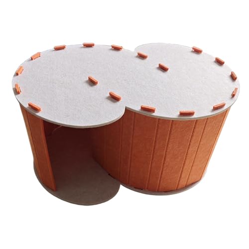 FytStycale Katzentunnelbett Katzenhöhle Doppelraum Faltbares Katzenhaus Filz Kratzfest Leicht zu Reinigen für Kätzchen Indoor Katzen Sommer 58cmx40cmx24cm, XL FytStycale Katzentunnelbett Katzenhöhle Doppelraum Faltbares Katzenhaus Filz Kratzfest Leicht zu Reinigen für Kätzchen Indoor Katzen Sommer 58cmx40cmx24cm, XL von FytStycale