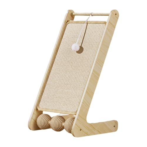 FytStycale L Förmiges Katzenkratzbrett Aus Sisal Und Holzgestell mit Ballspielzeug Möbel Schutz Bodenkratzrampe in Dreiecksform für Kitten Und Katzen für Wohnung, A FytStycale L Förmiges Katzenkratzbrett Aus Sisal Und Holzgestell mit Ballspielzeug Möbel Schutz Bodenkratzrampe in Dreiecksform für Kitten Und Katzen für Wohnung, A von FytStycale