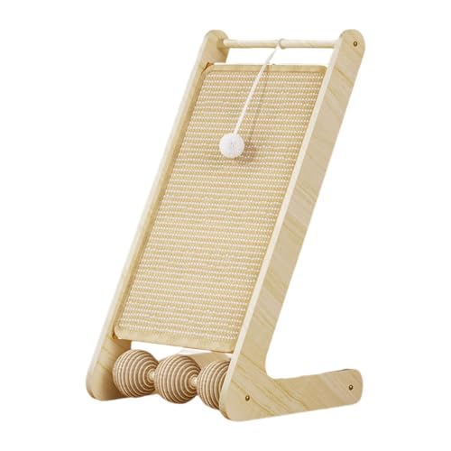 FytStycale L Förmiges Katzenkratzbrett Aus Sisal Und Holzgestell mit Ballspielzeug Möbel Schutz Bodenkratzrampe in Dreiecksform für Kitten Und Katzen für Wohnung, C FytStycale L Förmiges Katzenkratzbrett Aus Sisal Und Holzgestell mit Ballspielzeug Möbel Schutz Bodenkratzrampe in Dreiecksform für Kitten Und Katzen für Wohnung, C von FytStycale