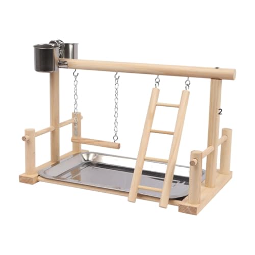 FytStycale Parrot Playground Barsch Spiel Vögel Spielzeug Holz Shotes Vogelspiel Ständer, 36x23x24cm von FytStycale