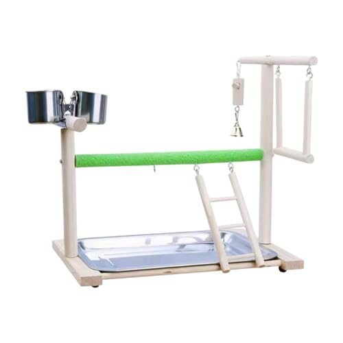 FytStycale Parrot Playground Barsch Spiel Vögel Spielzeug Holz Shotes Vogelspiel Ständer, 36x23x33cm von FytStycale