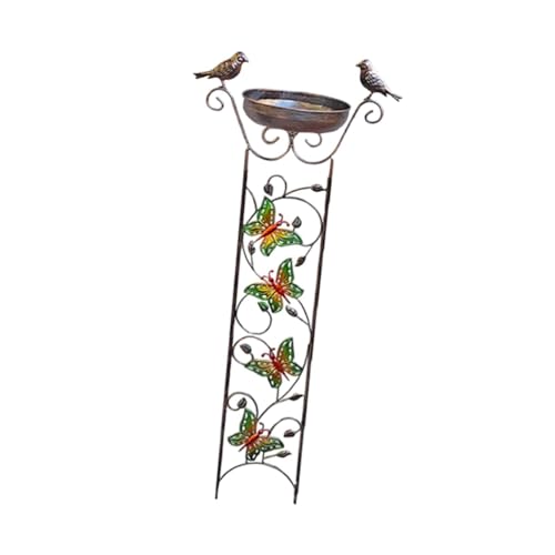 FytStycale Vogelbad mit Trellis für den Außenbereich, Schmetterling von FytStycale