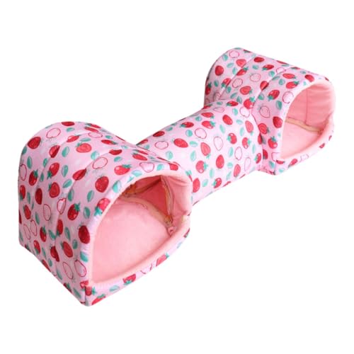 FytStycale Waschbares Hamster Tunnel Nest für Kaninchen und andere kleine Tiere, Rosa Erdbeere von FytStycale