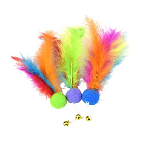 Fzaqwen 3Pcs Katze Künstliche Feder Spielzeug Austauschbare Anhänge Pet Supplies von Fzaqwen