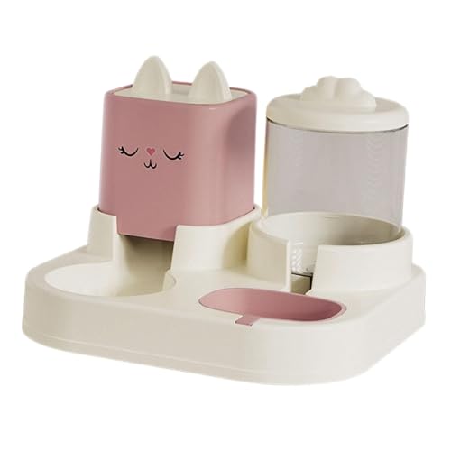 Fzaqwen Automatischer Futterspender für Katzen Und Hunde, Futternapf, 2 in 1, Abnehmbarer Wassernapf von Fzaqwen