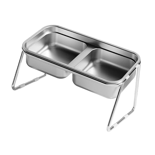 Fzaqwen Erhöhten Katze Schüssel Lebensmittel Container Edelstahl Liefert Anti Slip Einfach zu von Fzaqwen