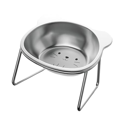 Fzaqwen Erhöhter Katzennapf mit Ständer, Edelstahl, rutschfest, für Wasser Und Futter, Ideal für Kätzchen, Kleine Hunde Und Katzen, Kätzchen Fzaqwen Erhöhter Katzennapf mit Ständer, Edelstahl, rutschfest, für Wasser Und Futter, Ideal für Kätzchen, Kleine Hunde Und Katzen, Kätzchen von Fzaqwen
